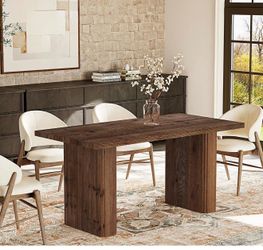 YT0075 Solid Wood Dining Table for 6-10, 78.7" Rectangular Kitchen Table for Dining Room