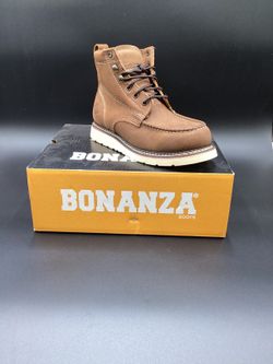BONANZA CRAZY BROWN LEATHER WORK BOOTS**(FINANCIAMOS/WE FINANCE)**