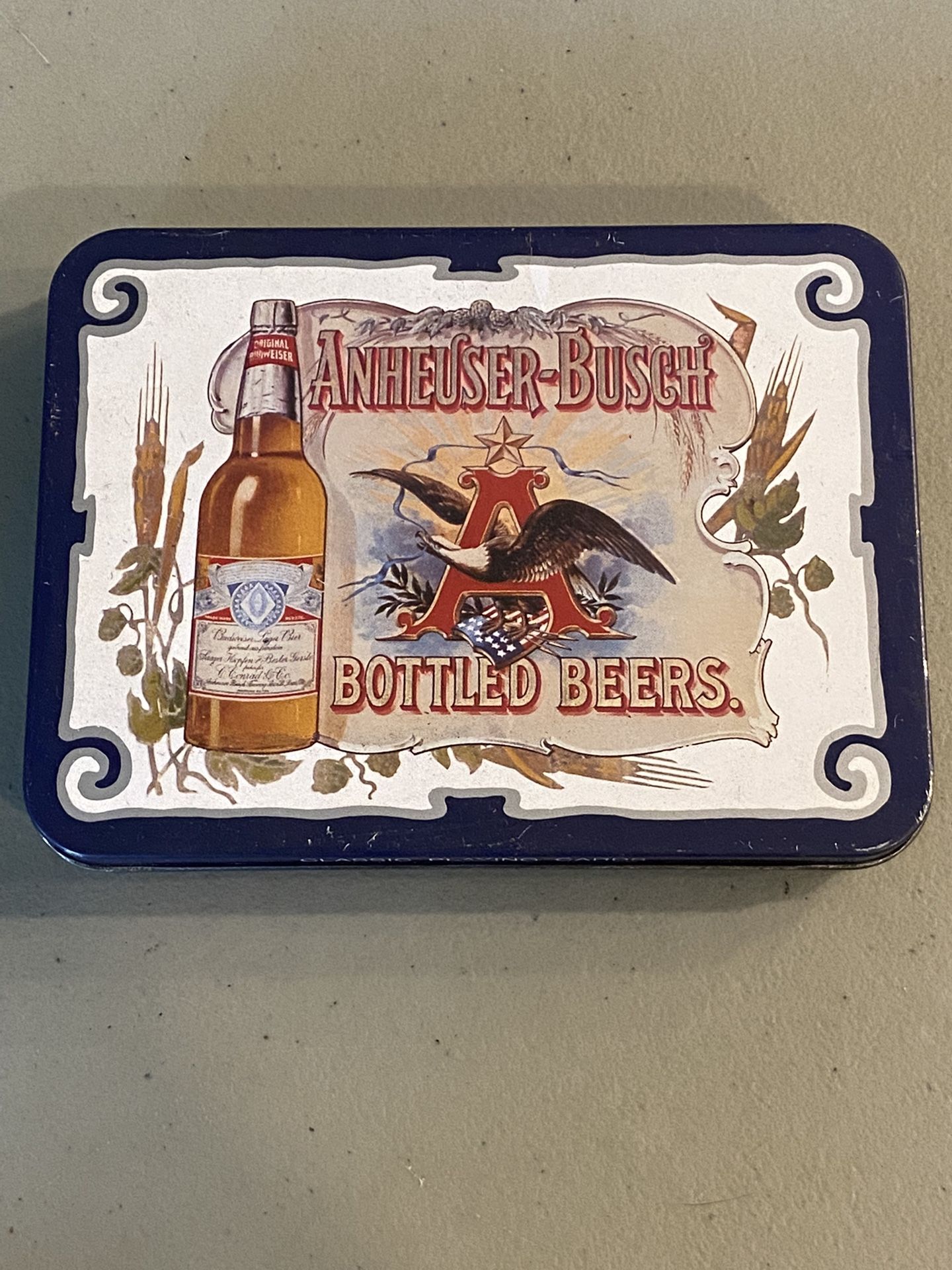 NEW Vintage 1988 Anheuser-Busch Bottled Beers Playing Cards w Tin.