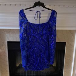 Royal Blue Sequins Dress  from Lucy In The Sky- Size Large 