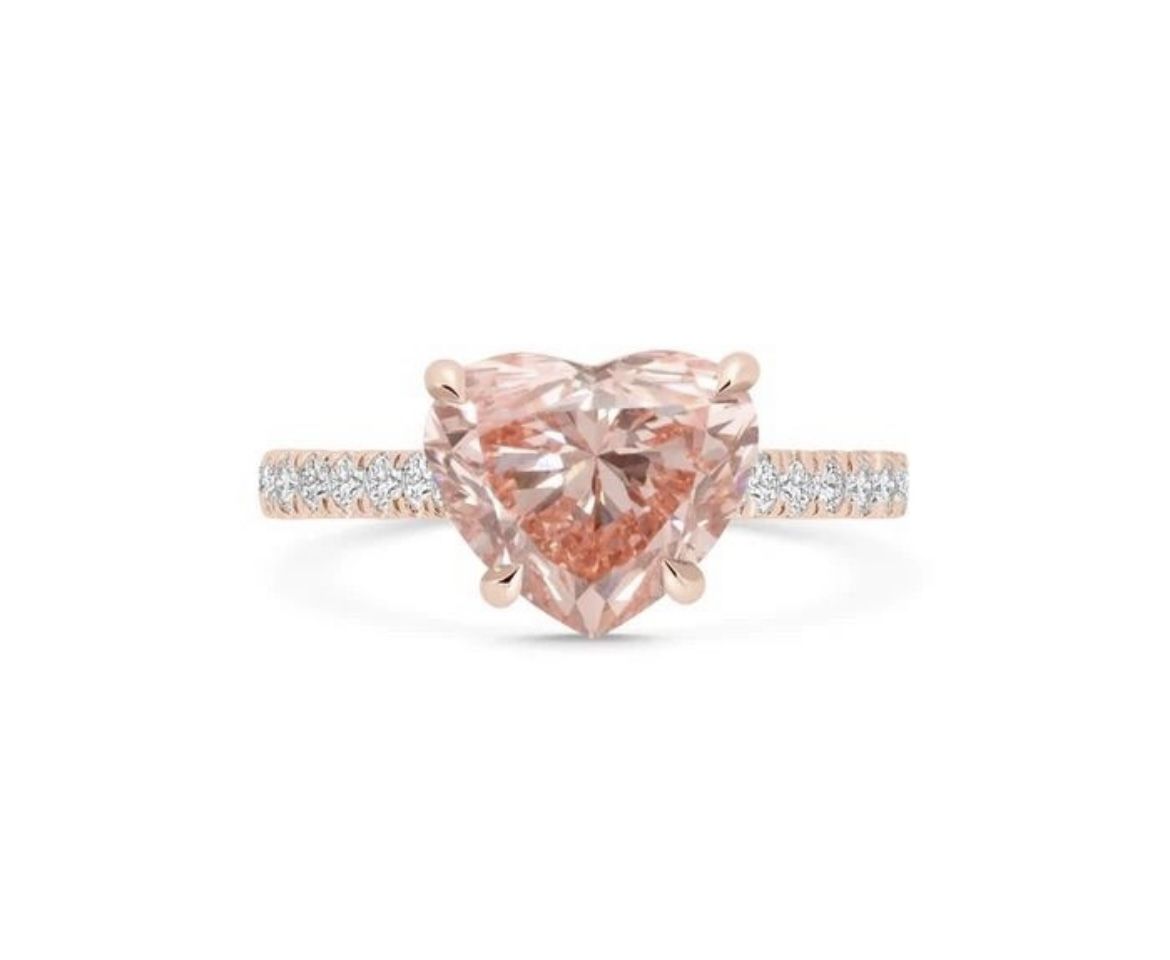 2.24 Vivid Pink Diamond Wedding/ Engagement 18KT Gold Ring
