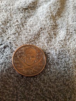 Copper Pirate Skull Novelty Coin