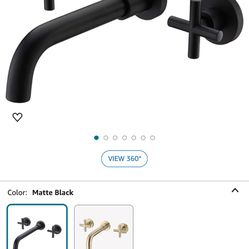 TRUSTMI Matte Black Brass Bathroom Faucet Wall Mounted