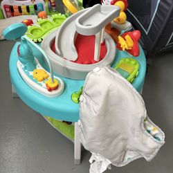 Fisher-Price Baby to Toddler Toy 3-in-1 Sit-to-Stand Activity Center with Music Lights and Spiral Ramp, Jazzy Jungle
