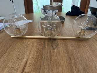 Modern 3-Light Gold Globe Vanity Light / Wall Sconce
