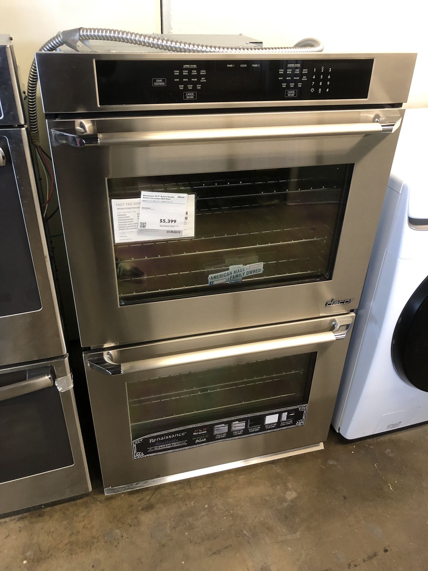 Dacor 30” Stainless Steel Double Wall Oven