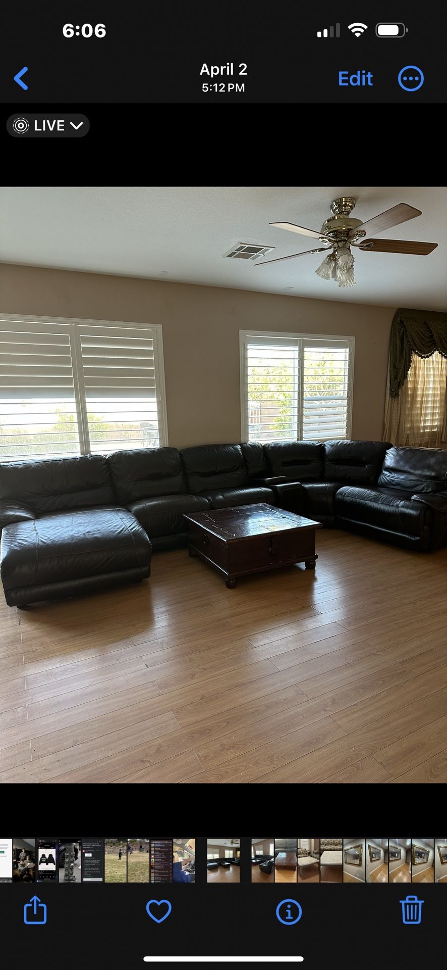 Leather Couch Set With Wooden Table Included