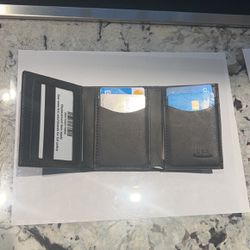 Premium Black Leather Trifold Wallet