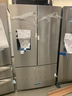 New KitchenAid 36in. French doors refrigerator with 1 year manufacturer warranty -(27cu ft)