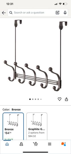Like New Wall-Mounted 10-Hook Metal Storage Organizer for Coats Jackets Hoodies Hats Scarves Wallets Belts Bath Towels and Bathrobes Towel Rack