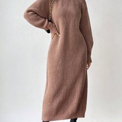 High-necked Sweater Dress