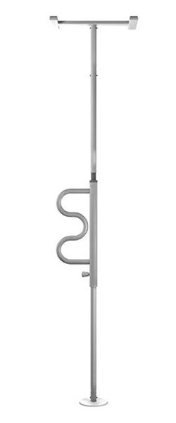 Stander Security Pole and Curve Grab Bar - Tension Mounted Pole and Rotating Handle