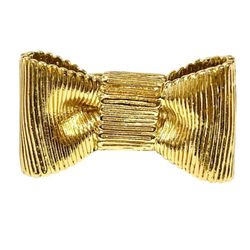 Kate Spade Large Statement Bow Ring Size 6 Gold Tone Vintage Fantasy Jewelry