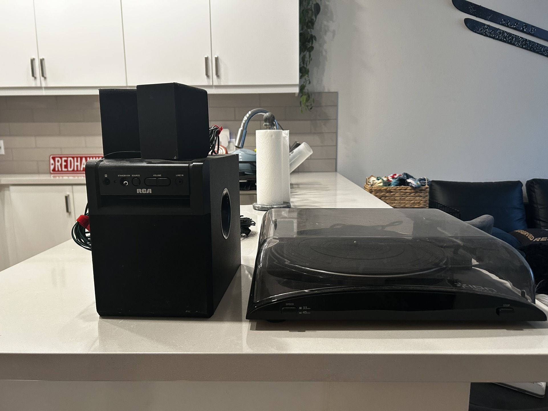Record Player With Surround Sound System