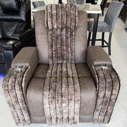 Brown Recliner Fabric Chair Only 