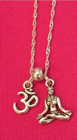 NEW 2 Yoga Charms Dainty Sterling Silver Chain Necklace