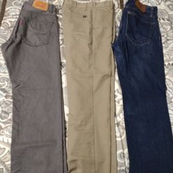 Volcom, Vans, And Levi's Pants