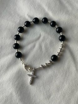 Black onyx rosary bracelet