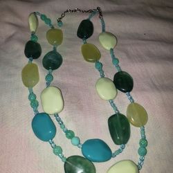 R.J.Graziano Lucite faceted beaded necklace