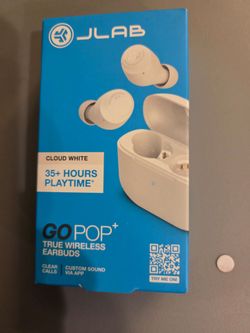 JLab Go Pop+ True Wireless Earbuds Cloud White