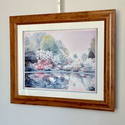 Colorful Swans In Lake Wall Art Decor 23.5”x19.5” 