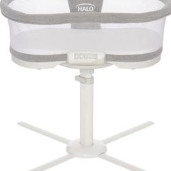 HALO BassiNest Luxe Swivel Sleeper - Over-Bed Baby Bassinet with 360° Rotation, Vibrations, White Noise, and Safe Close-Sleeping Design, Dove Grey Tw