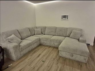 BRAND NEW GREY CORDUROY SECTIONAL SAME DAY DELIVERY