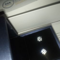 Diamond Earrings on sterling silver base