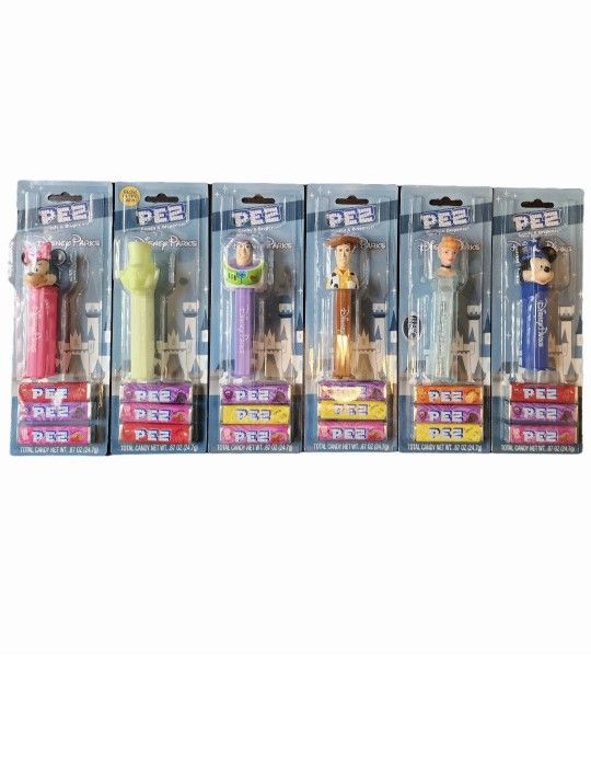 2025 Disney Parks Set of 6 PEZ Cinderella, Buzz,Woody,Mickey,Minnie,Hatbox Ghost