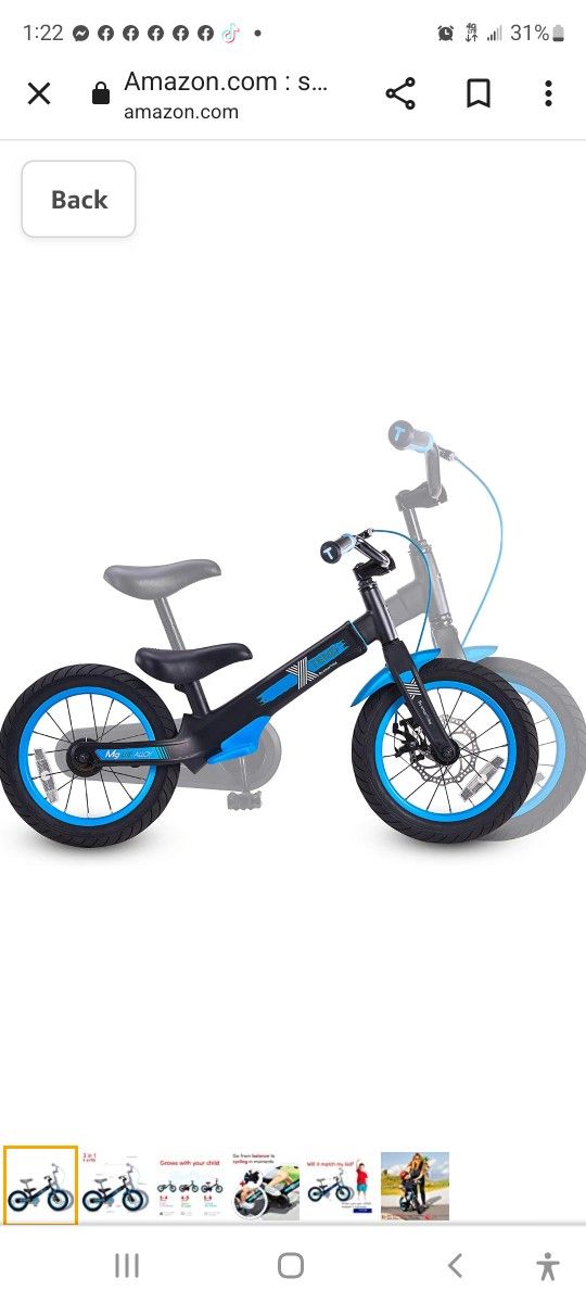 smarTrike Xtend 3-in-1 Convertible Kids Bike, Balance to Pedal Training Bicycle for 3-7 Years
Reg Price 199.00