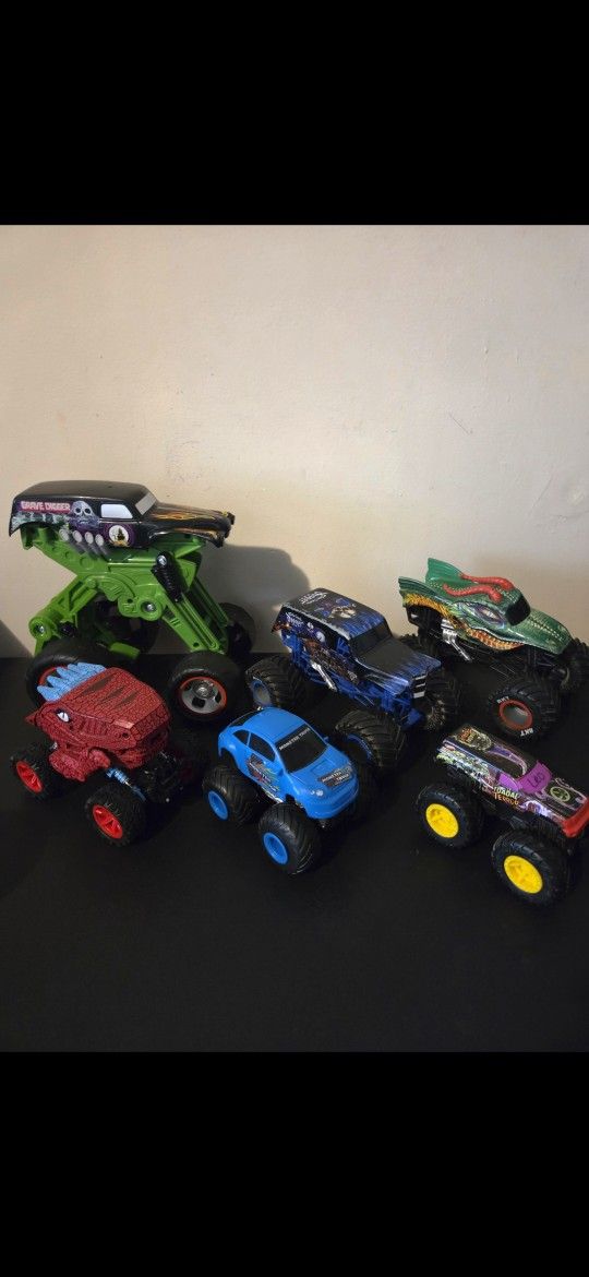 Bundle of 6 Different Trucks Cars Vehicles for $40