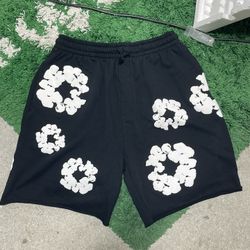 Denim Tear Shorts Black Size XL