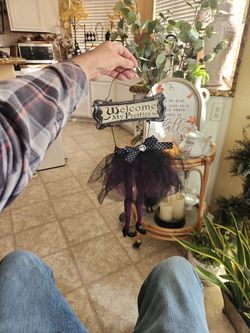 Witch Legs Halloween Decor With Hanger