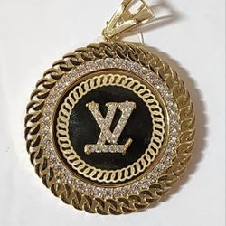 LV Stone Pendant 14k YG 11.2g