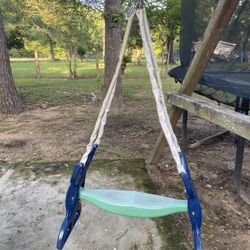 Outdoor Swingset Plastic Double Glider Playground Patio 2 Person Kids Fun Swing