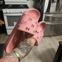 Pink Gucci Slides