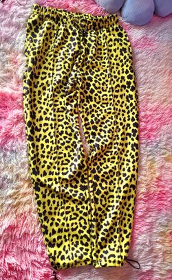 Neon Yellow Leopard Print Joggers Unisex