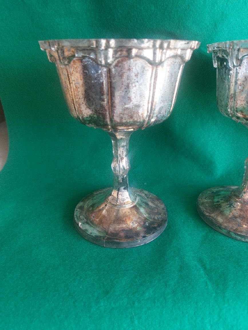 Set Of 12 ($5 Each) Mercury Glass, Compote Vase, Glass, Wedding Centerpiece