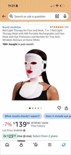Red light therapy for face and neck