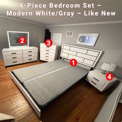 4-Piece Queen Bedroom Set - Solid Wood - Sticker Verified 