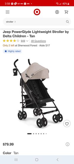 Jeep PowerGlyde Lightweight Stroller by Delta Children $60