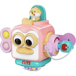 Montessori Toys for 1 Year Old, Baby Toys Travel Activities Busy Board Cube,Sensory Toys for Toddlers 1-3,Fine Motor Skills Educational Toys,Birthday 