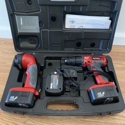 Craftsman 15.6 Volt Drill and Flashlight with Rechargeable Batteries and Carrying Case
