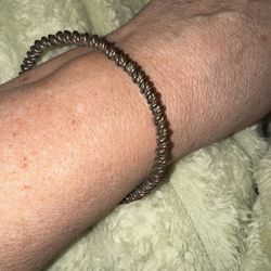 Vintage Heavy Brass Braided Metal Bangle