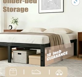 LIKE NEW! Queen Size Heavy-Duty Metal Platform Bed Frame - $45
