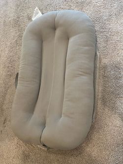 Authentic Snuggle Me Organic Infant Lounger - Light Gray w/ Storage Bag