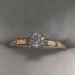 Art Deco 14k Gold Diamond Engagement Ring