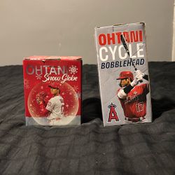 Ohtani Snow Globe and Cycle Bobble Head 