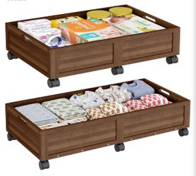 New In Box!! Wisucart (2 Pack) (33”x16.5”x7.5”) Toy/Clothes Underbed Storage $40 (#1464)
