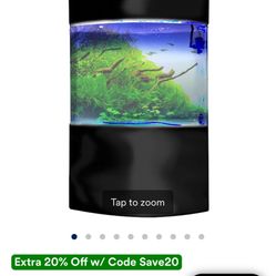 Penn Plax 58 Gallons Front Acrylic Aquarium Cylinder Tank, 39.5" L X 15.2" W X 60.6" H 
